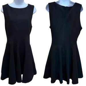 Steve Madden Fit and Flare Sleeveless Boatneck Lined Black Mini Dress Womens 16